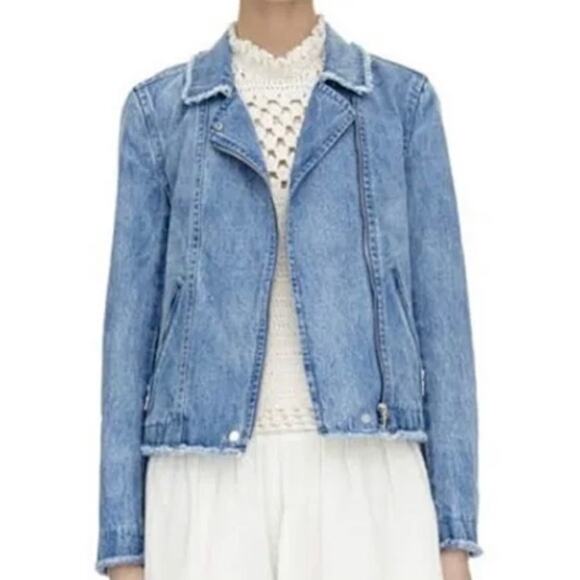 Rebecca Taylor Jackets & Blazers - Rebecca Taylor zipper raw edge denim jacket XS